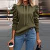 Women Solid Color Casual Hooded Sweatshirt Autumn Winter New Bubble Long Sleeve Hoodie Thickened Warm Pullover Female Hoodies Outerwear