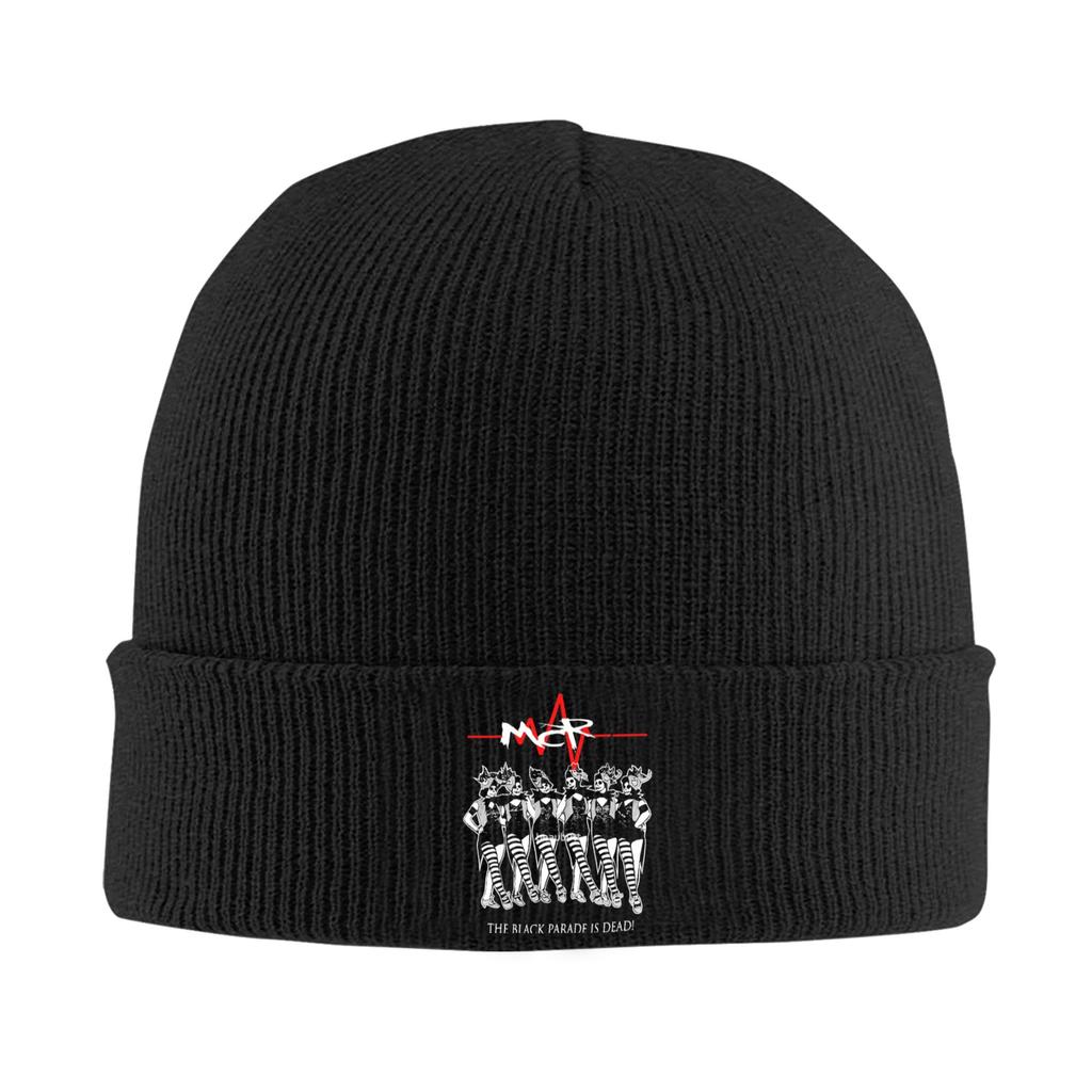 MCR My Chemical Romance Black Parade Tour Knitted Caps for Unisex Unisex Beanies Autumn Winter Hat Acrylic Warm Melon Cap