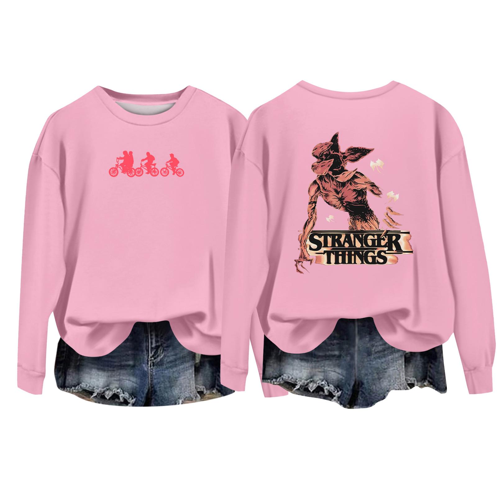 

Женский повседневный пуловер с круглым вырезом и длинным рукавом с принтом ко Дню святого Валентина L розовый