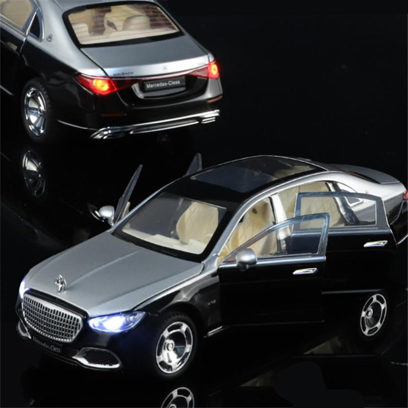 Key Control 1/24 Maybachs S680 Alloy Luxy Car Model Diecasts Metal Vehicles Car Model Simulation Sound Light Childrens Toys Gift