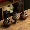 Vintage Alloy Incense Burner Stick Holder Three Legged Hollow Out Mini Sandalwood Censer Incense Burner Home Decoration