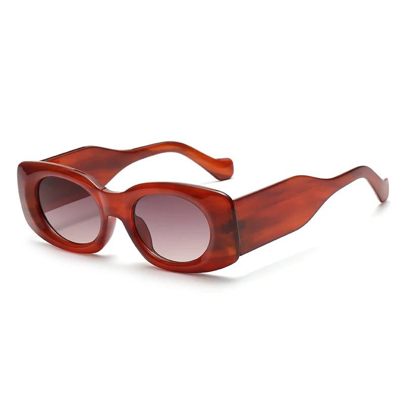  New Ins Popular Fashion Oval Women Jelly Color Sunglasses Retro Gradient Shades UV400 Men Wide Legs Sun Glasses