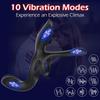 Vibrator for Couple, 3 In 1 Vibrating Cock Ring with 10 Modes, Men's Penis Vibrators, Perineum , G Spot, Clitorals Stimulator for Women, Sex
