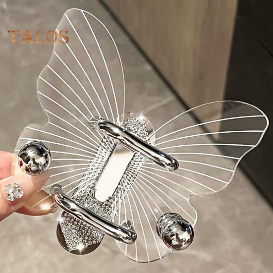 Transparent Hook Strong Load-bearing Butterfly Shape Simple Installation Self Adhesive Key Towel Hook Storage Rack