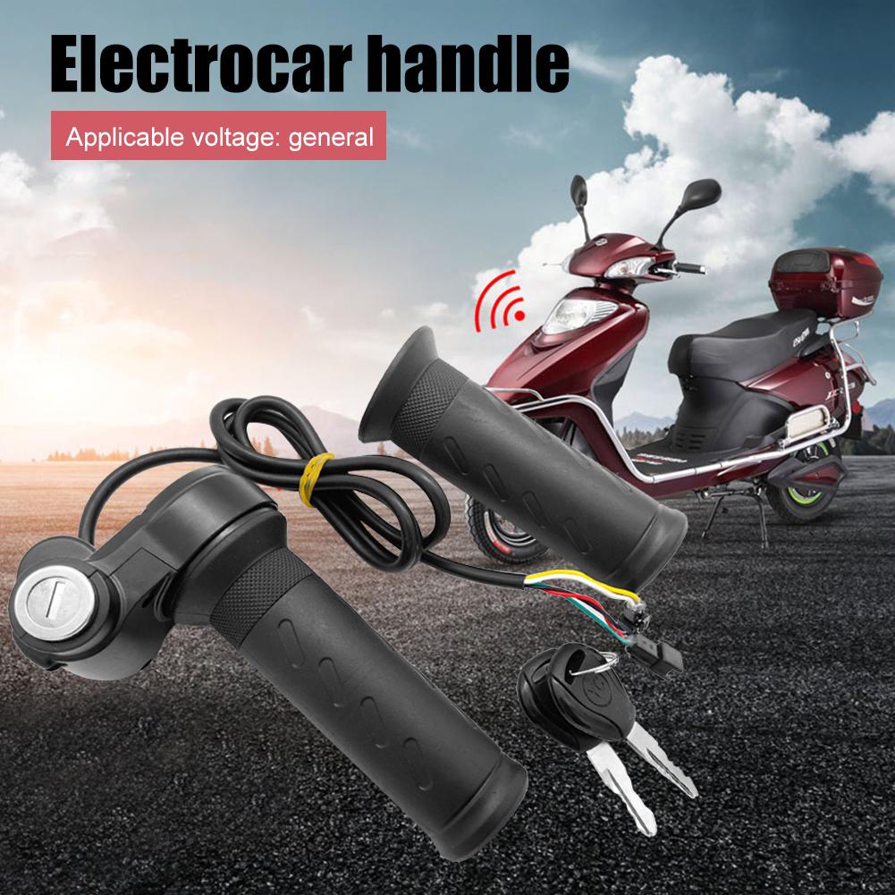 Universal Voltage Electric Bicycle Handlebar Twist Accelerator E-Bike Throttle Grip Scooter Handle Replacement Parts Accessories