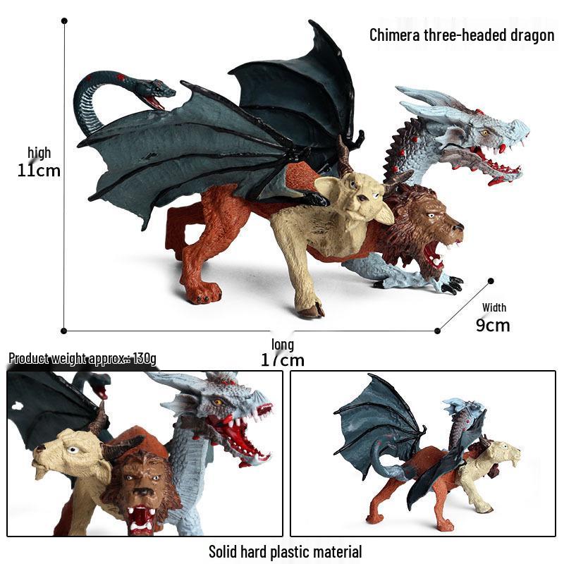 Warcraft Mythical Chimera: Three-Headed Fire-Breathing Dragon Toy