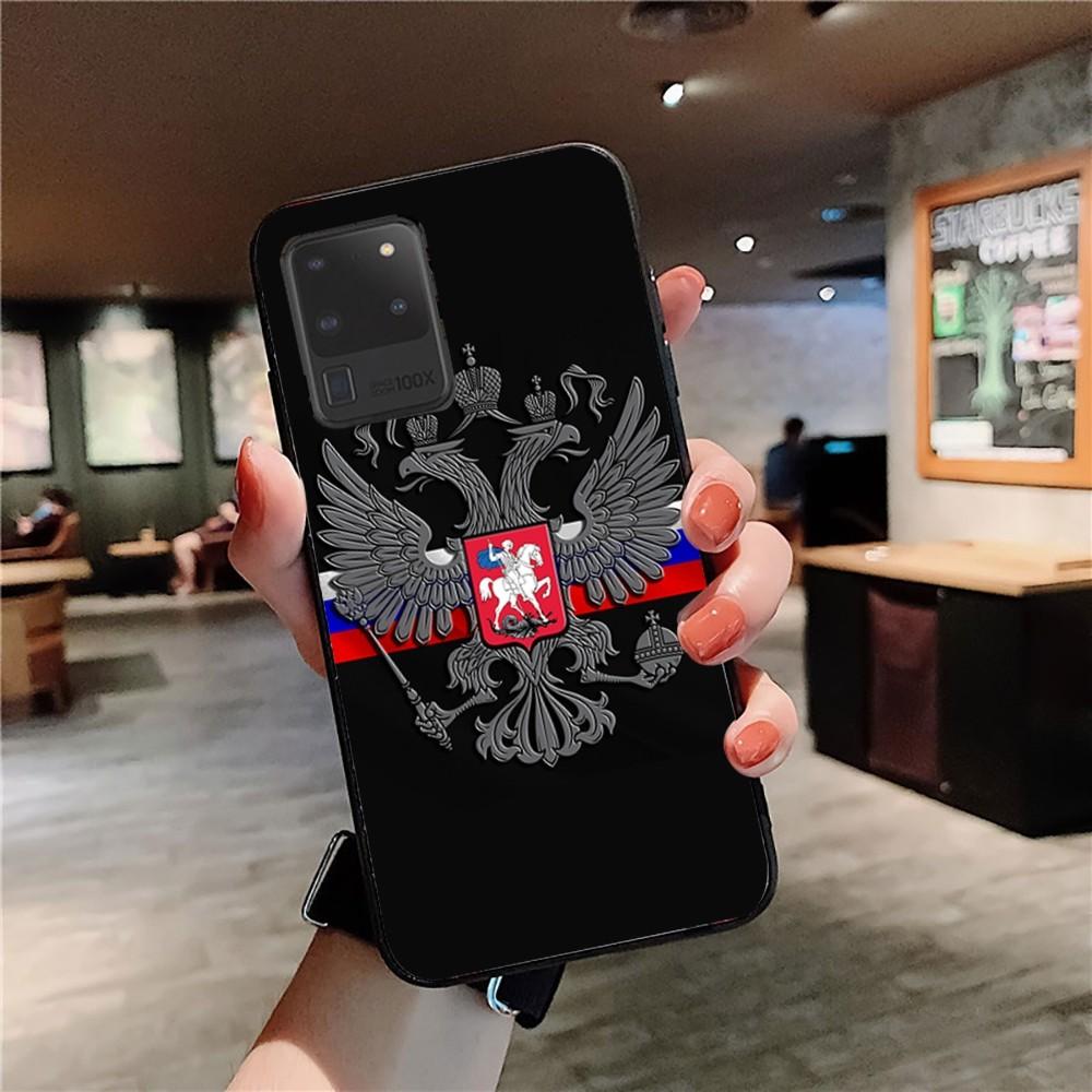 Russia Coat Of Arms Eagle Flag Phone Case For Samsung S 9 10 20 21 22 23 30 23plus lite Ultra FE S10lite Fundas