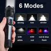 2pcs Rechargeable LED Flashlights Tactical Zoomable Torch Super Bright Portable Pen Clip Flashlight for Outdoor Camping Hiking