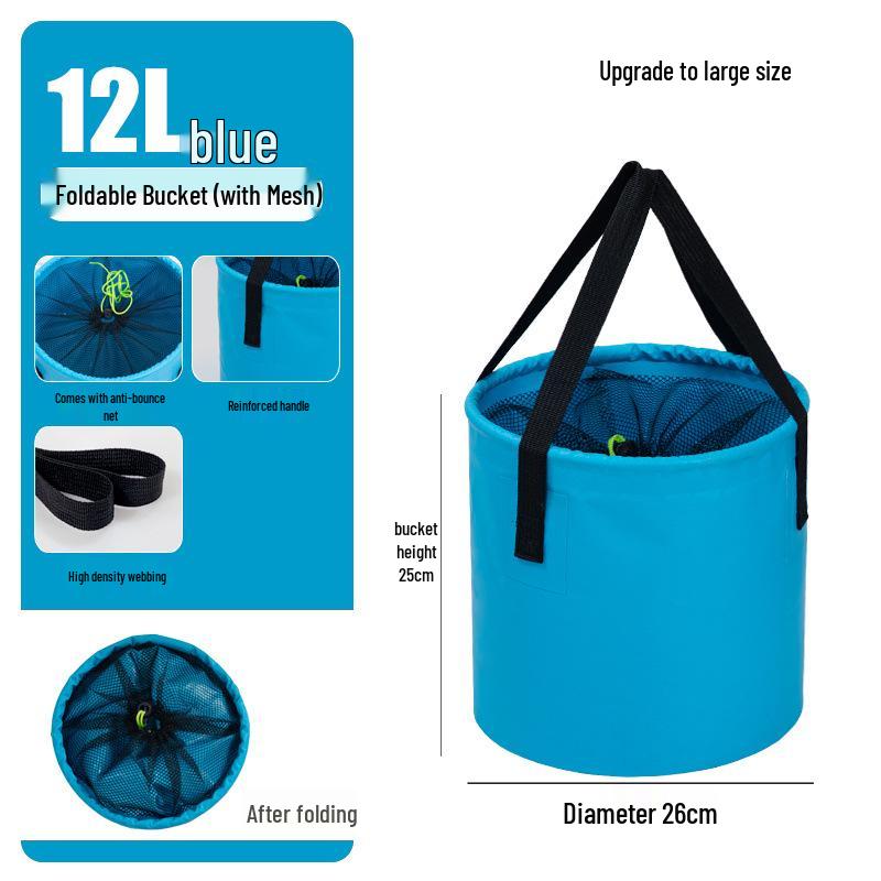 Portable Folding Water & Fish Bucket for Camping and Travel