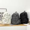 College Student Schoolbag Couple Casual Backpack Women'S Winter Solid Color Simple Texture Solid Color Backpack