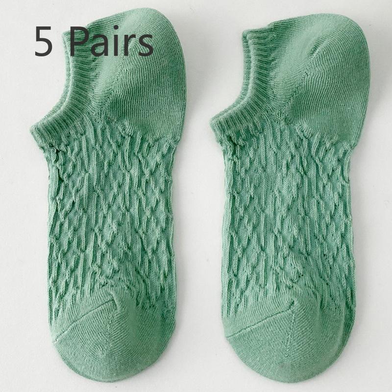 5 Pairs of New Female Spring and Summer Sweet Short Boat Socks