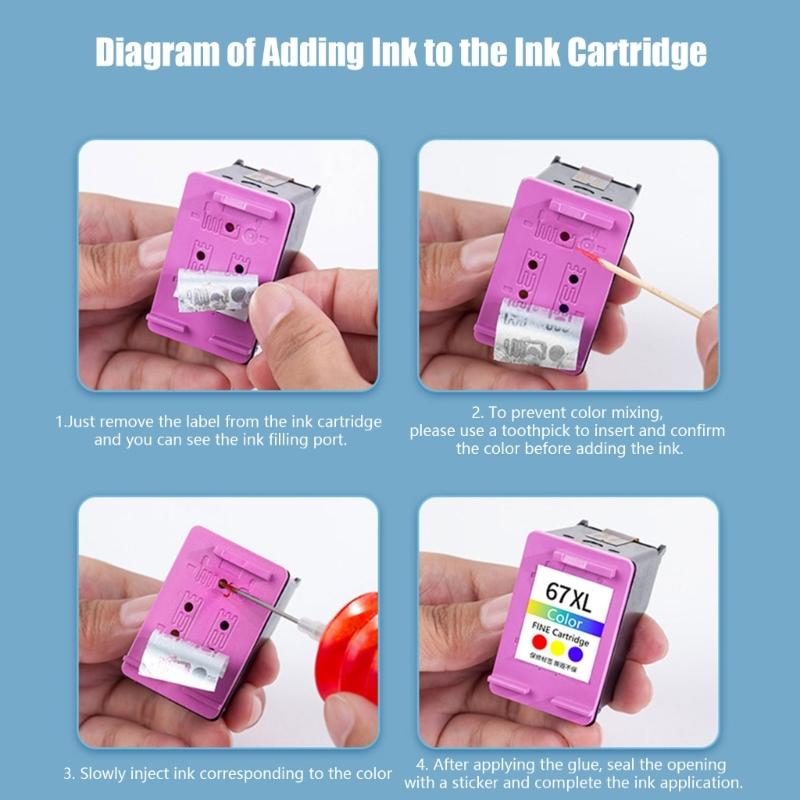 Big Capacity 67 Large Black And Color Printer Ink Cartridge Suits Numerous Printer Types Including 2700 And 6000 Series