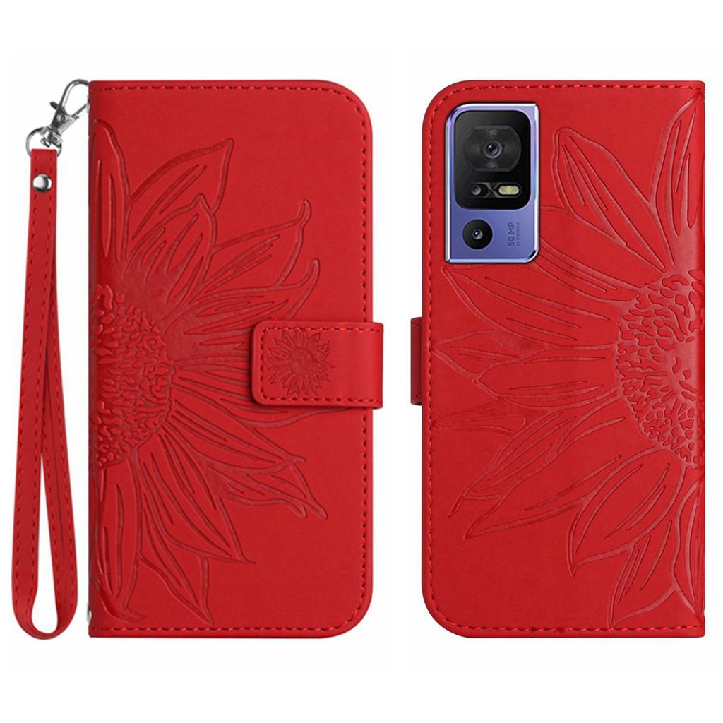 For Infinix Hot 12 Mobile Phone Leather Case TCL 40SE Frosted Sunflower Card Holder Protective Case