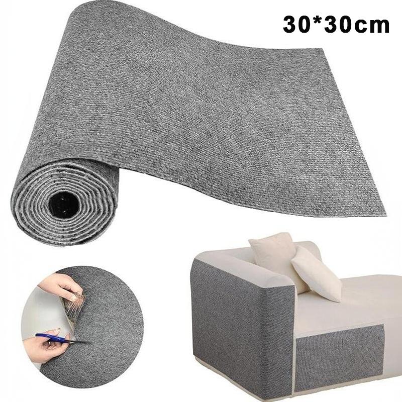 Light Grey Cat Scratch Mat Self Adhesive Carpet Roll Wear Resistant Cat Scratcher Pad For Sofa Furniture Wall Protection