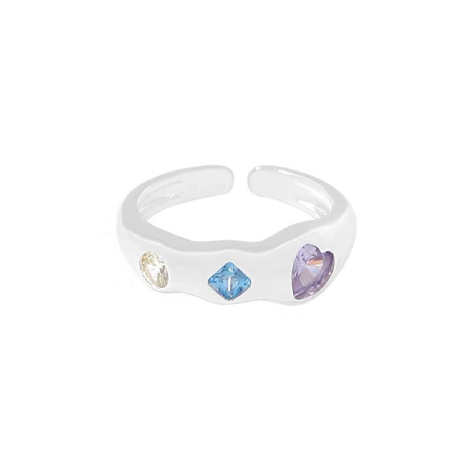 Драматичное Модное Кольцо-Полоска из Акрила Конфетного Цвета Геометрическое Кольцо-Заявление Ювелирное Изделие Для Женщин One Size белый