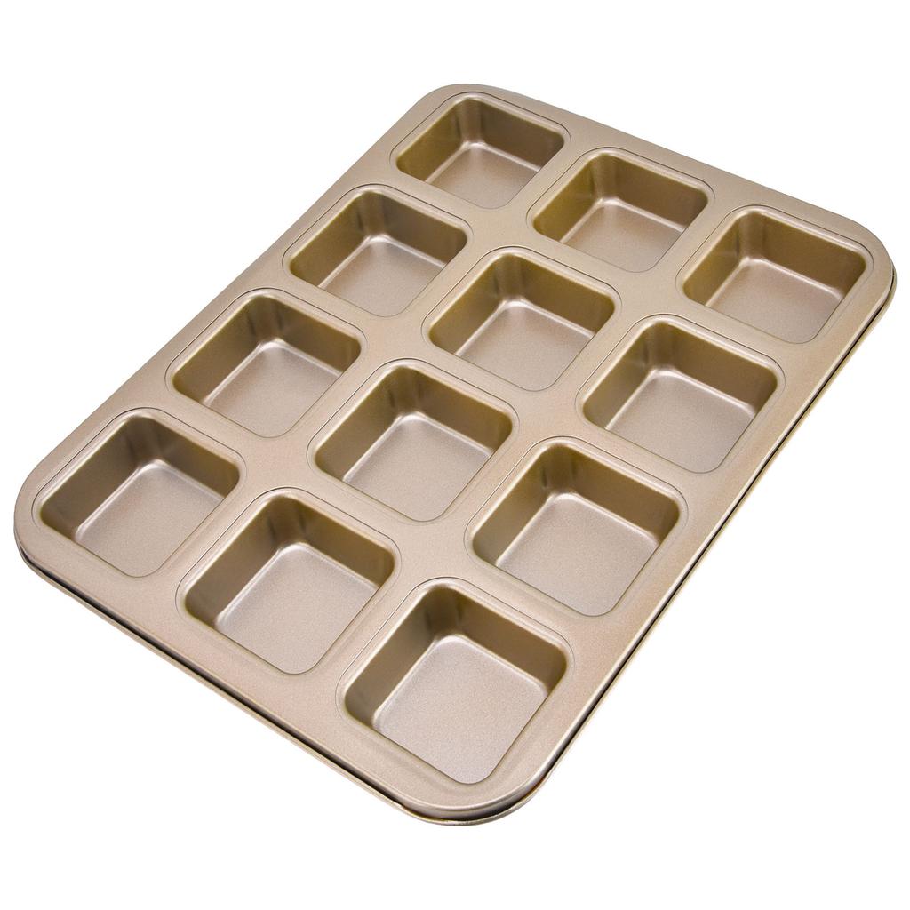 Mini Loaf Baking Pans 12 Cavity Brownie Baking Pan Carbon Steel Muffin Bakeware Cupcake Bread Divider Mold