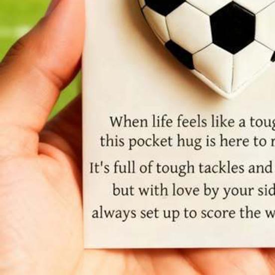 Football Pocket Hug Heart-Shaped Football Ornament with Inspirational Card Emotional Support Mini Pocket Hug