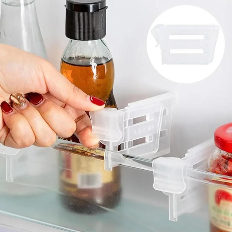 Fridge Shelf Divider Adjustable Organizer Separates Items for Neat Storage Fits Refrigerator Cabinets and Pantry Areas