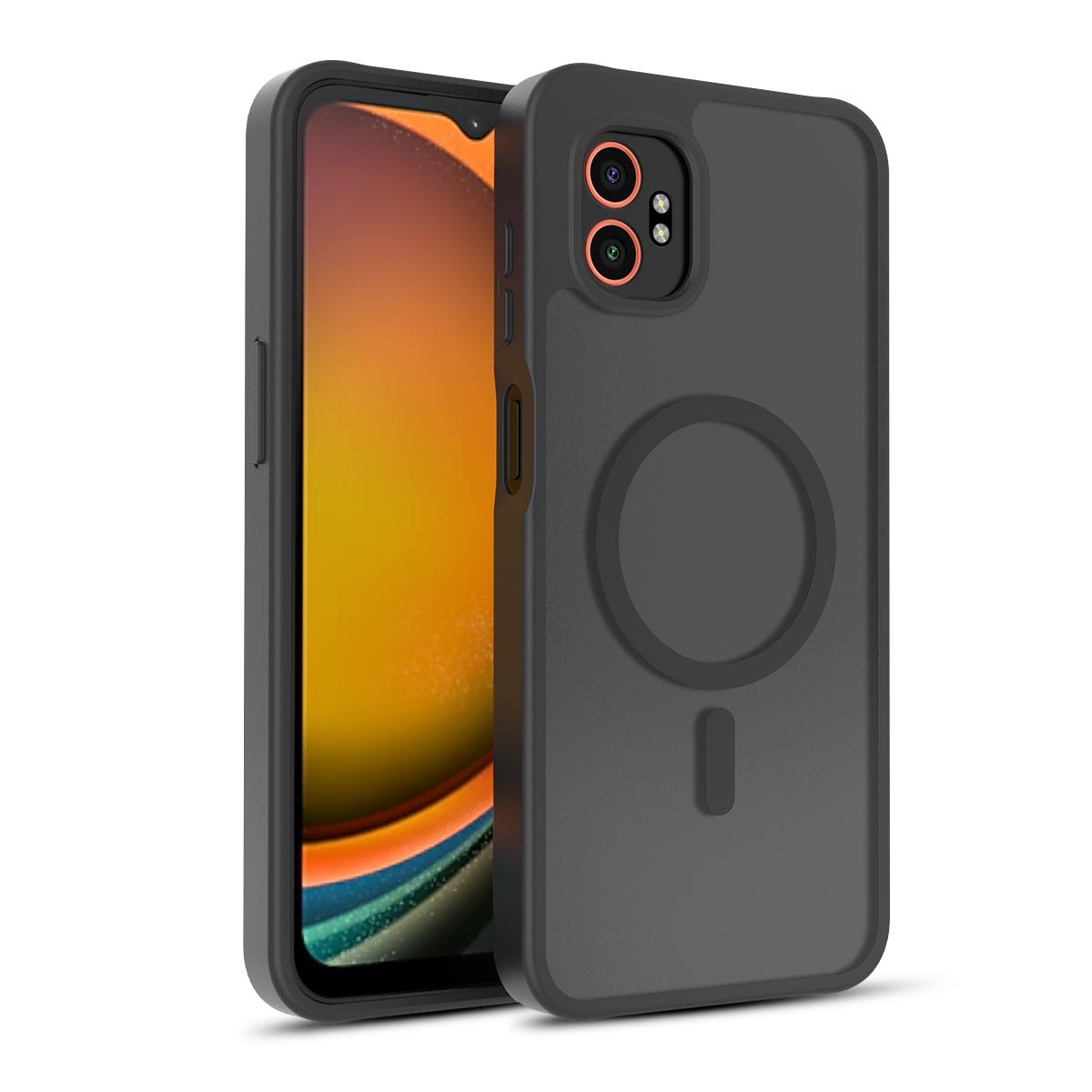 Skin Feel Shield Magnetische Hülle Für Samsung Galaxy XCover7 Pro Magsafe Kabelloses Laden TPU-Rahmen Hartplastik Handyhülle Galaxy XCover7 Pro schwarz
