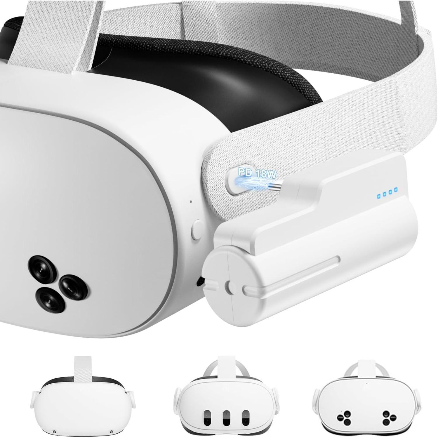 Battery Pack for Meta Oculus Quest 2/3/3s,Fast Charging18W 5000mAh Head Strap Battery for Quest 3S/3/2 Accessories -Lightweight & Portable Rechargeble K