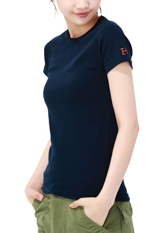 RANCH Stretch French Rib Short Sleeve [HOLLYWOOD MARKET] T-Shirt (M, Navy)