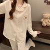 Spring and Autumn Women's Tulip Flower Pajamas Homewear Set of Girls Sweet Lace Long-Sleeved Senior Sense Pajamas Homewear