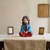 Meditating Cartoon Jesus Figurine Hand-Painted Jesus Statue Sculpture Religious Easter Christmas Desktop Decoration Ornament