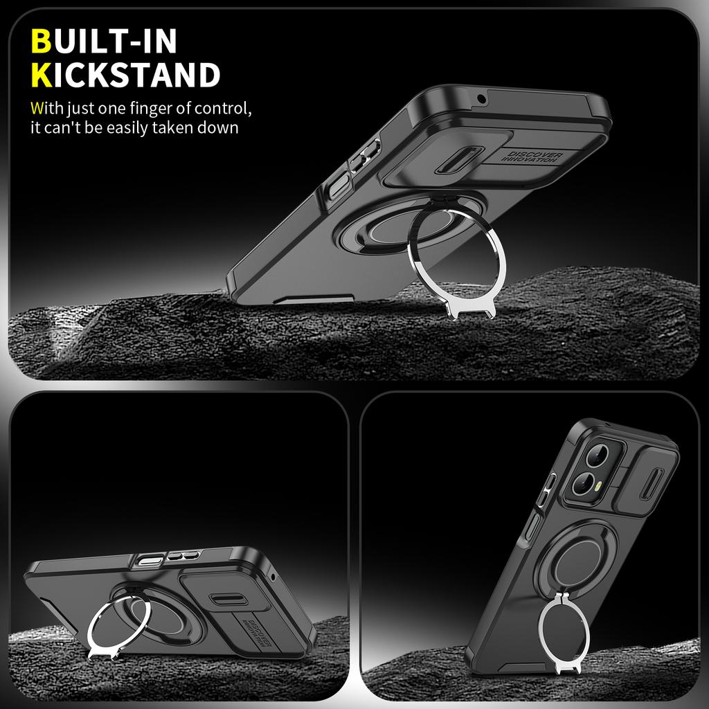 Luxury Armor Phone Case For Motorola Moto G Stylus Power Play 5G 2024 Magnetic Bracket Holder Lens Protection Shockproof Cover