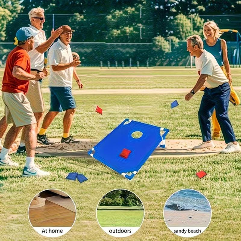 Outdoor Sandsack-Wurfspiel-Set Tragbares Cornhole-Spiel Faltbare Hof-Wurfspiele Camping Mannschaftssportarten Geschenk für Erwachsene und Kinder