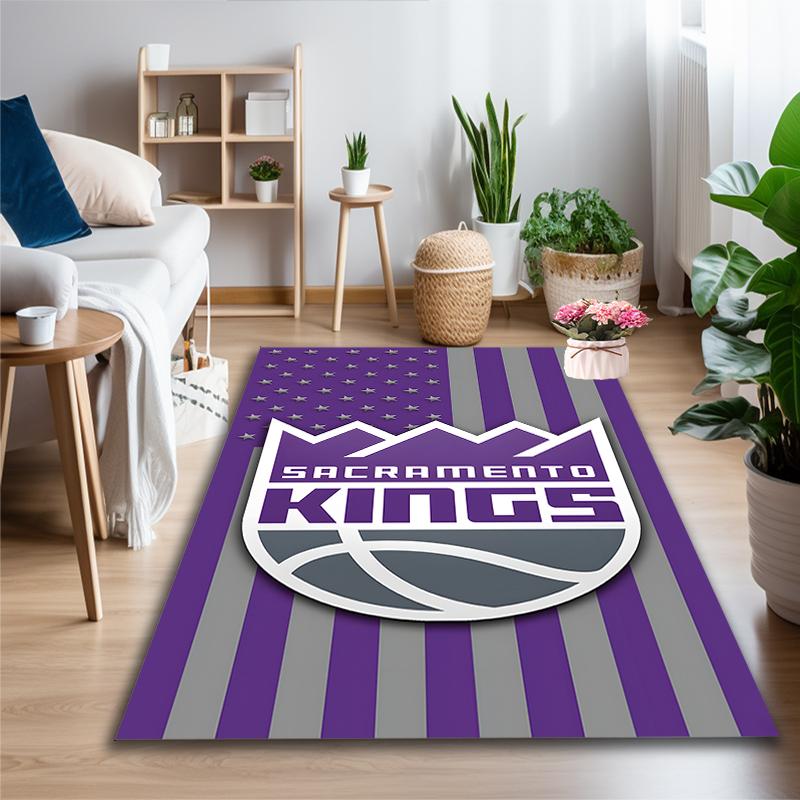 1pc Office Carpet, Kings Basketball Chair Rug, Living Room Printed Area Rug, Home Chair Floor Mat