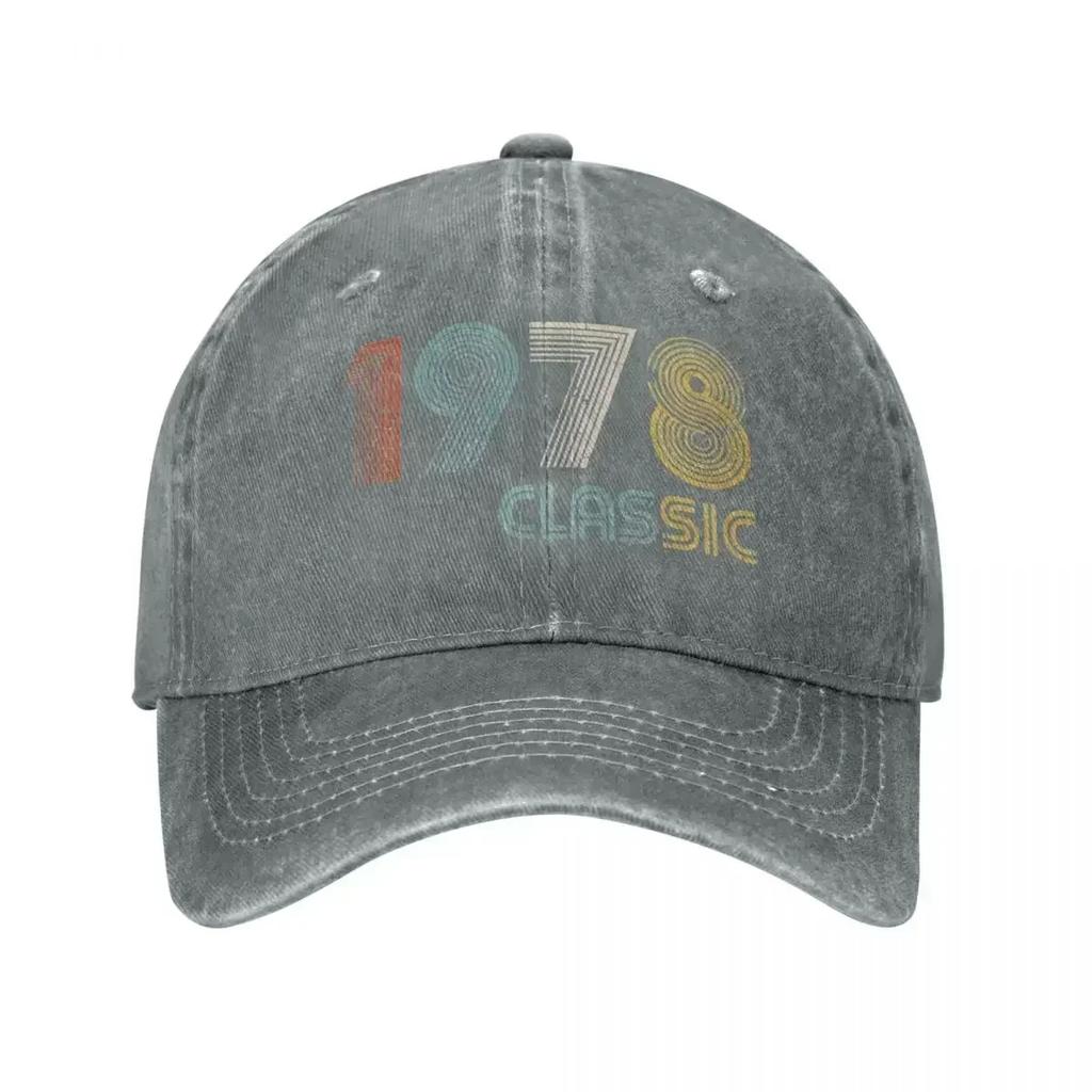 1978 Classic Birthday Unisex Style Baseball Caps Distressed Cotton Hats Cap Classic Outdoor Activities Soft Snapback Cap