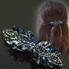 Clip de Primavera de Circonita Blanca Flor de Pedrería Brillante Clip Superior Clip Horizontal Elegante Adorno para el Cabello de Moda para Madres
