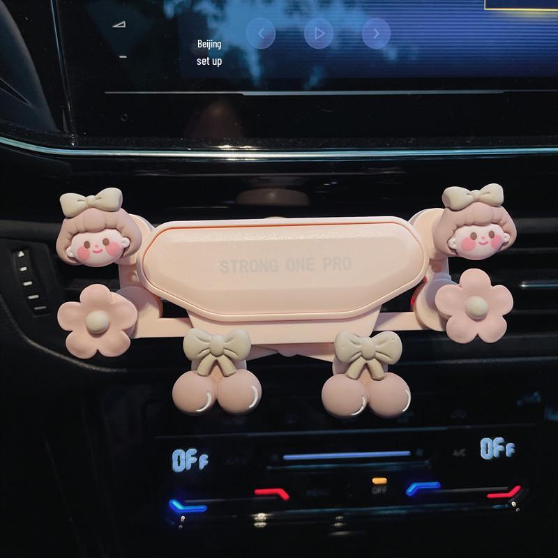 2025 Cartoon Phone Holder: Cute, Anti-Shake Car Vent Mount for Women