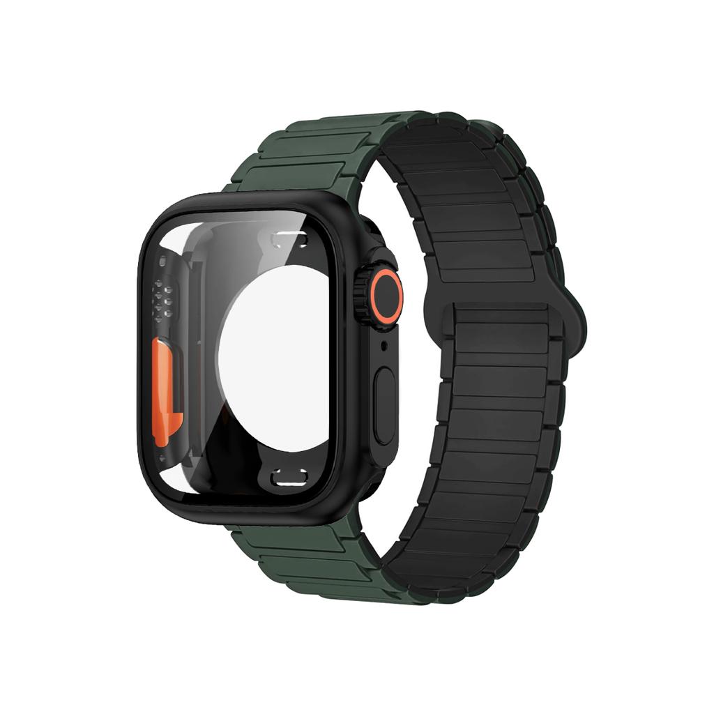 Magnetic Strap+Full Cover Case For Apple Watch S11 10-46/42mm 45 44 40 41mm Frame+Bracelet For Iwatch Series 11 10 9 8 7 6 SE