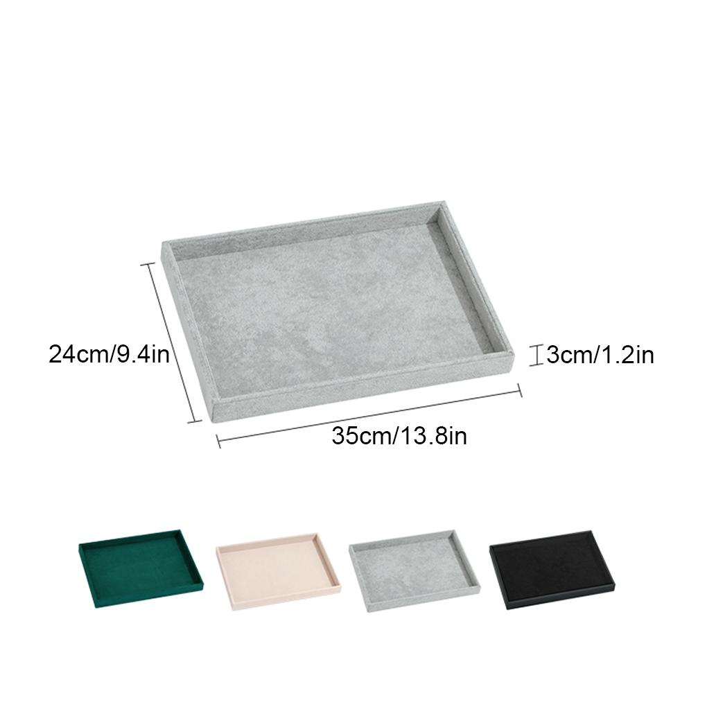 Anti-corrosion Velvet Cloth Made Jewelry Display Tray For Bracelets Rings And Necklaces Pedants Grey