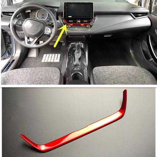 For Toyota for Corolla - Car Dashboard center Air Vent Trim Bright Red