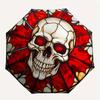 Stained Skull Halloween DecorationUmbrella, Portable 3-Fold Compact Umbrella,Christmas Gift ES651