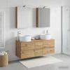 5 Piece Bathroom Furniture Set Artisan Oak Engineered Wood & Glass