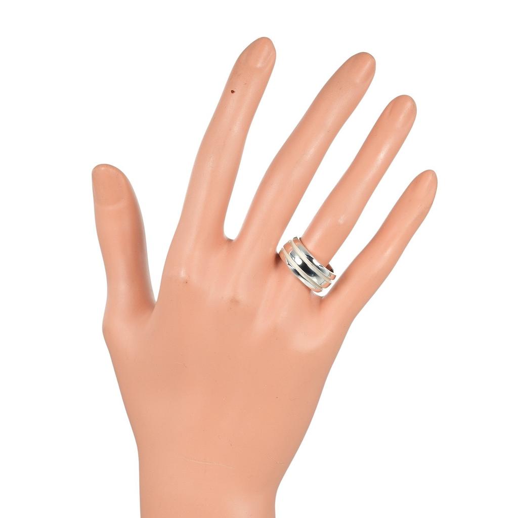 TIFFANY&Co. Atlas Grooved Double Line Ring Silver925 #6.0(US Size) 9.53g Unisex Used