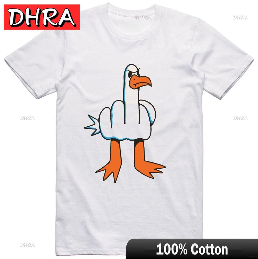 Unisexs Funny TShirt Rude Seagull Design Regular Fit 100 Cotton Tee Cute Y2K Creative TShirts Tops for Summer TShirt Femme Teen 4XL