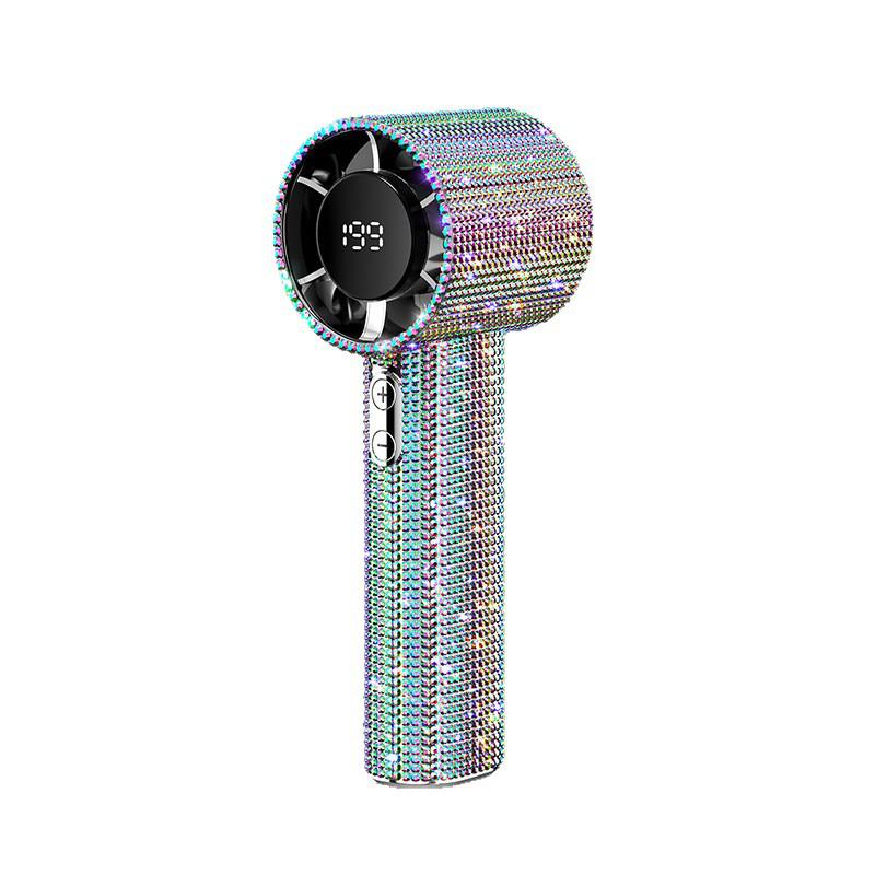 S5 Diamond Handheld Fan: 199-Speed Digital Display, High-Speed, Portable, Shining Design for Outdoor Use