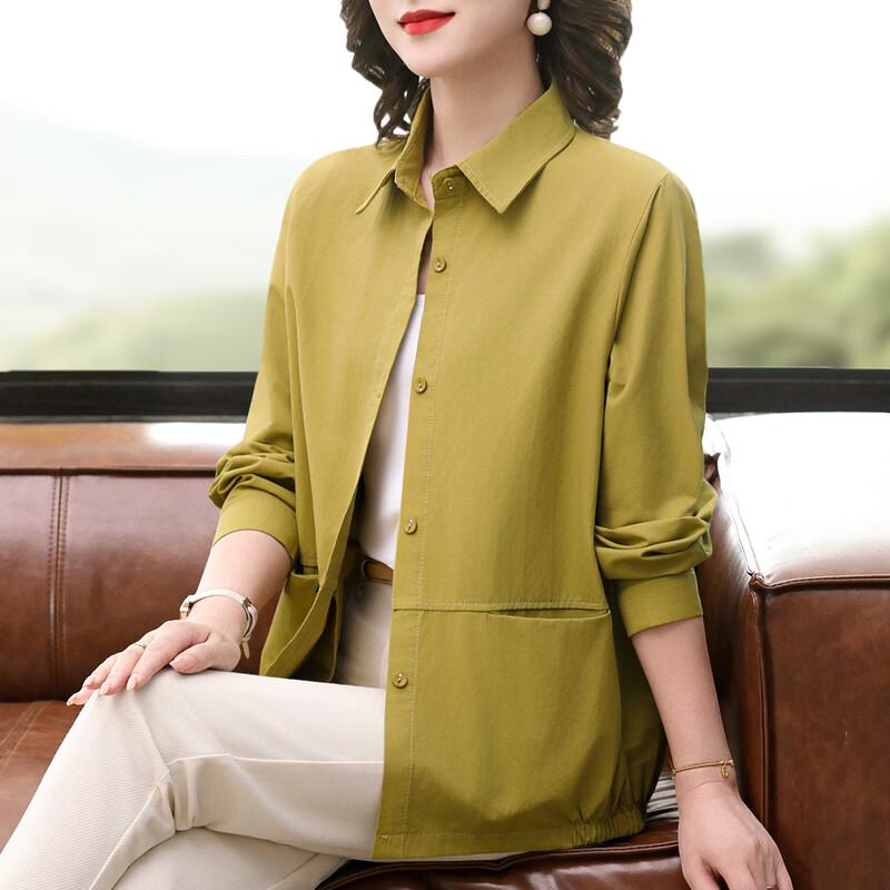 

Women s Autumn Lapel Thin Shirt Jacket 4XL