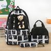 Large-capacity Schoolbag Female Cute Bear Backpack Lunch Box 5-piece Travel Backpack