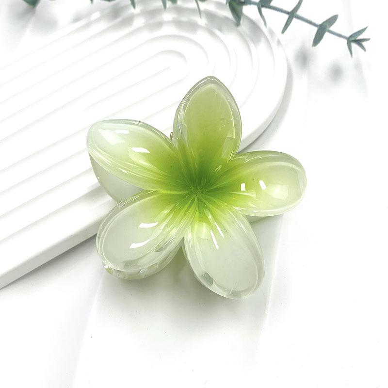 Retro Colorful Frangipani Flower Hair Claw Clip for Women