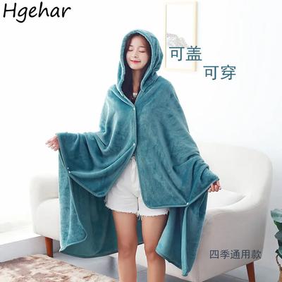 Soft Blankets Flannel Household Office Noon Break Adults Students Universal Warm Nap Portable Four Season Throw Blanket Home