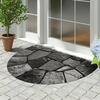 1Pcs Stone Patchwork Semi Circle Welcome Doormat Non-Slip for Outdoor Patio Porch Kitchen Bathroom Entryway Floor Mat