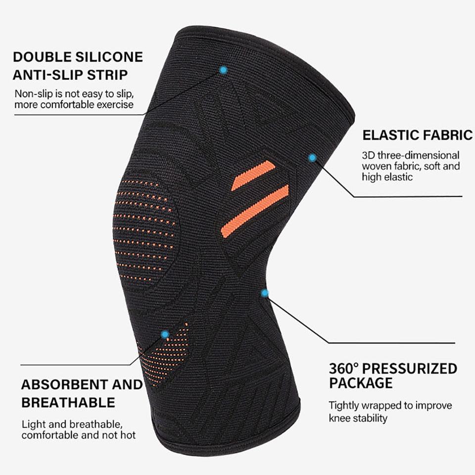 1Pcs 3D Woven Knee Pads Breathable Elastic Anti-Slip for Hiking Cycling Running Basketball Sports