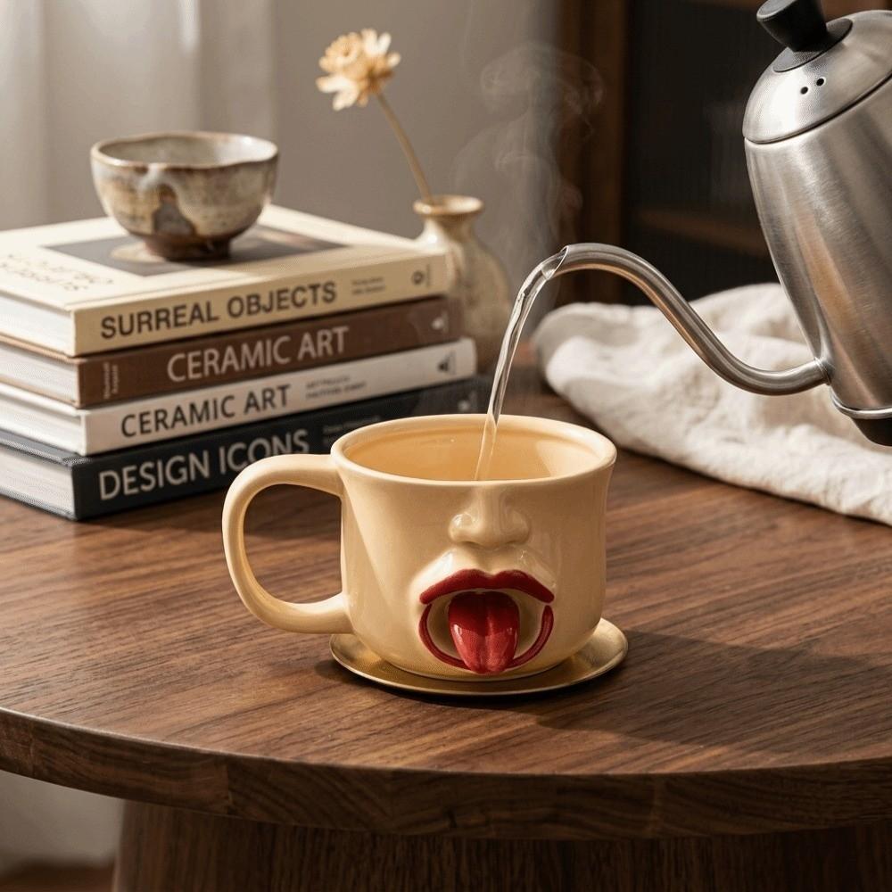 300ml Movable Tongue Cup Playful Ceramic Mug Water Cup Restless Tongue Cup Gift