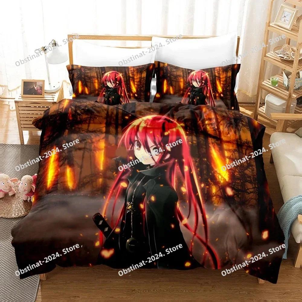 Kawai Girl Shakugan No Shana Beding Set Printed Bed Linen Set With Pilowcase Soft Duvet Cover Soft Single Double Quen Super King-Sized Dimensionsd