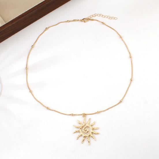 Spiral Sun Pendant Necklace Titanium Steel Vintage Necklace Bohemian Sun Charm Necklace Prom Birthday Jewelry for Her